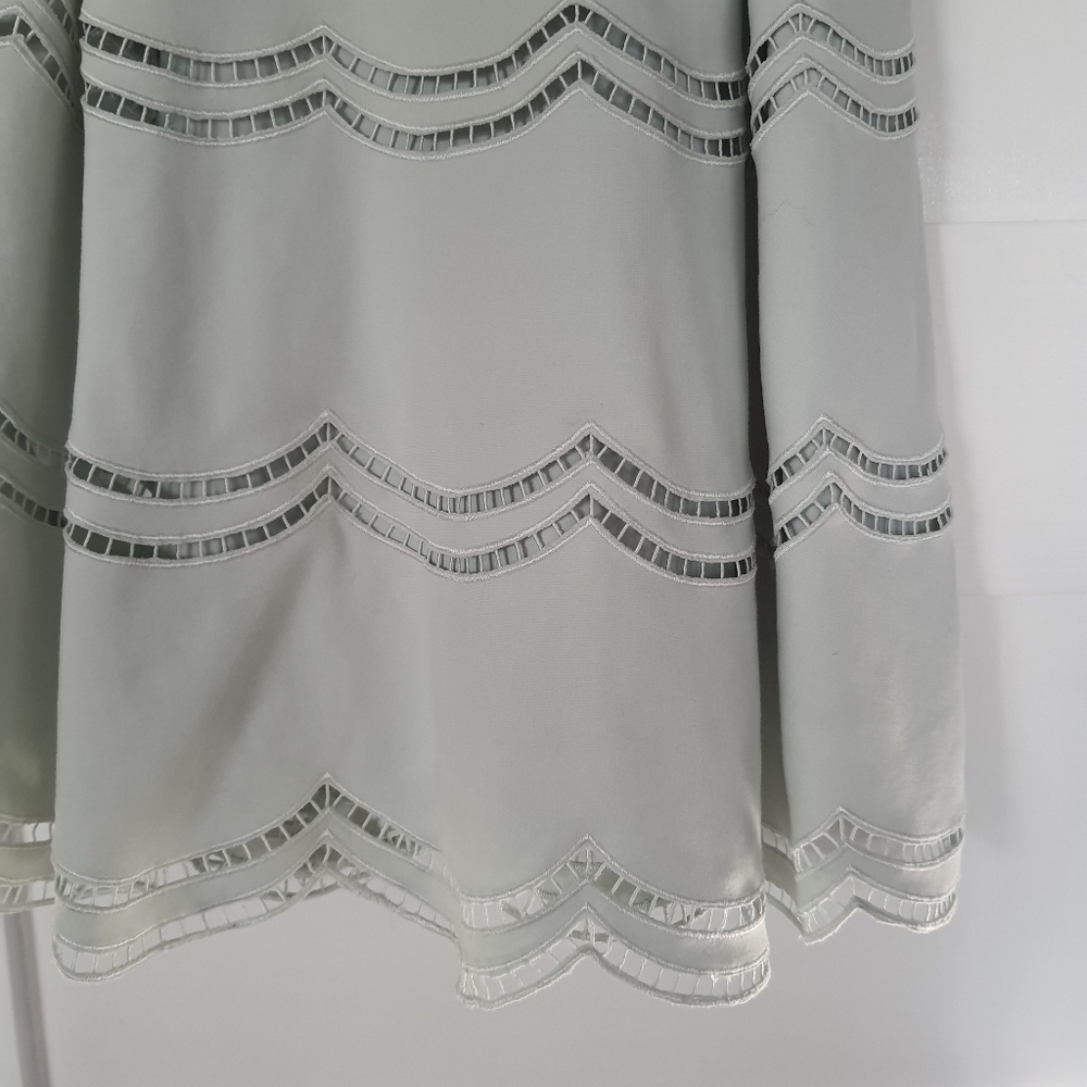 Ted Baker London Embroidered Tiered Skater Dress Ted Size 0 (US 2) Mint Cutwork - Picture 6 of 12